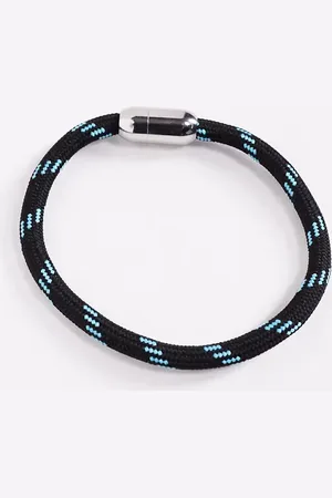ASOS Pulsera negra y azul de cordón con cierre de clip de