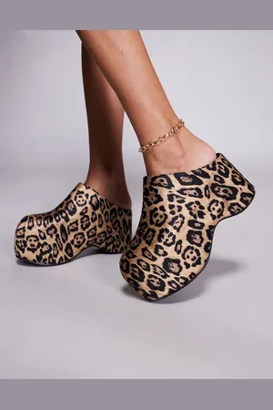 AZALEA WANG Mules de tacón con estampado de y plataforma Teatree de -Multicolor