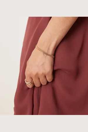 ASOS Pulsera dorada de cadena trenzada chapada en oro de 14 quilates de
