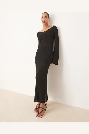 Pretty Lavish Vestido semilargo de punto de croché de