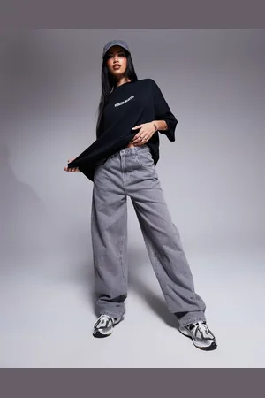 ASOS Vaqueros gris lavado de corte barrel holgado de Weekend Collective