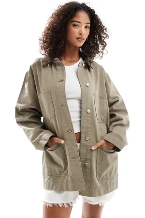 ASOS Chaqueta vaquera con solapas en contraste Barn de -Verde