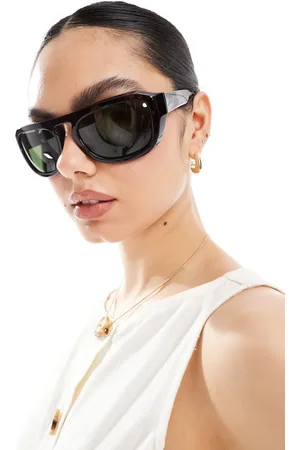 A. Kjærbede Gafas de sol efecto carey extragrande con diseño envolvente Max de
