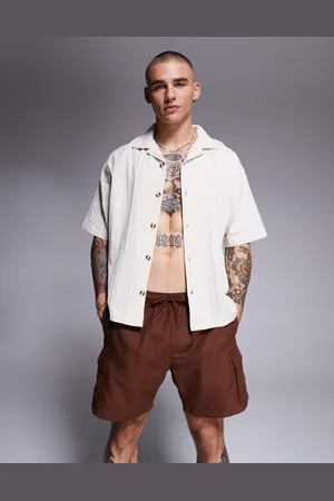 ASOS Shorts de baño de largo medio con bolsillos cargo de