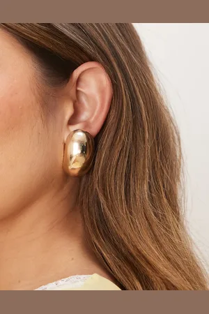 ASOS Pendientes de botón dorados con diseño curvado de