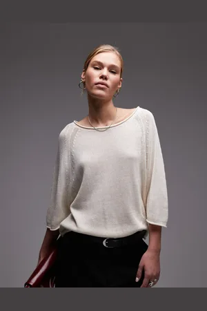 ARKET Sudadera de corte suelto con mangas 3/4 de punto de algodón puro de