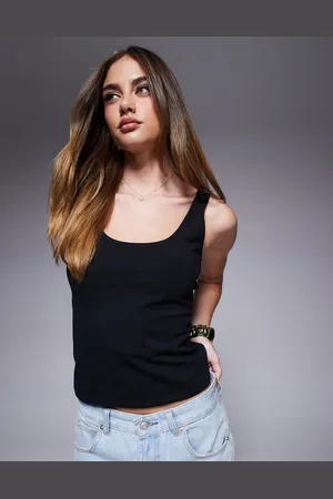 ASOS Top de tirantes con cuello cuadrado y diseño de dos capas de