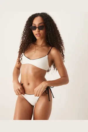 MANGO Braguitas de bikini blancas con detalle de hebilla de