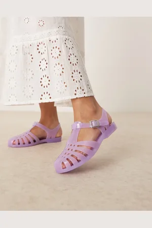 ASOS Sandalias cangrejeras lilas planas de goma Medley de -Morado