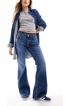Tommy Hilfiger Vaqueros de corte recto y talle bajo con lavado oscuro Sophie de -Azul