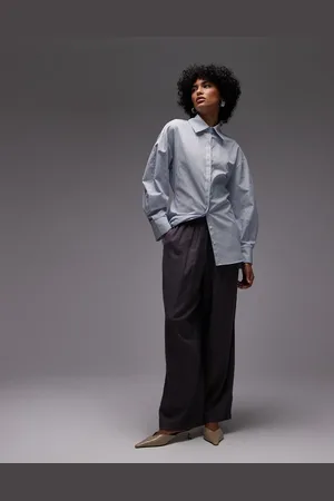 ASOS Camisa azul a rayas con mangas cocoon y cintura entallada de -Multicolor