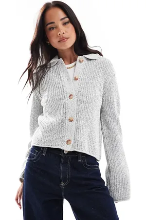 ASOS Cárdigan corto con solapas de hilo retorcido de -Multicolor