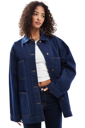 ASOS Chaqueta vaquera de estilo campero con desgastado de -Azul marino