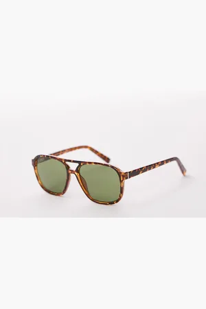 & OTHER STORIES Gafas de sol marrones efecto carey de estilo aviador retro con lentes de