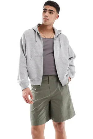 ASOS Pantalones cortos verdes de corte alargado con parche estilo worker de tejido texturizado de -Marrón