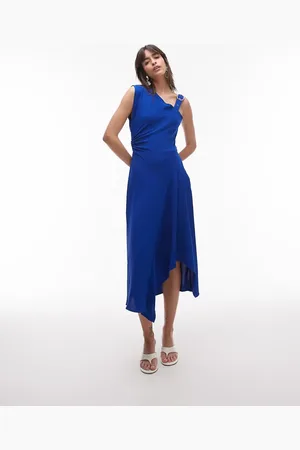 MANGO Vestido semilargo asimétrico con detalle de hebilla en el hombro de