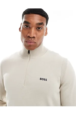 HUGO BOSS Jersey con media cremallera de punto Ever X de - neutro