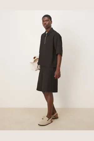 ASOS Pantalones cortos negros de pernera ancha de (parte de un conjunto)