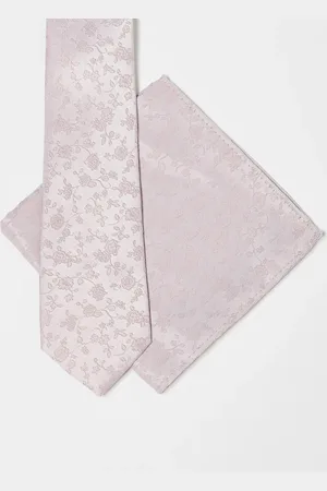 ASOS Pañuelo de bolsillo y corbata rosas con estampado floral de