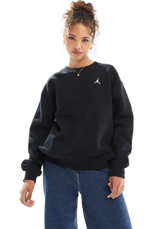 Jordan Sudadera negra con cuello redondo de