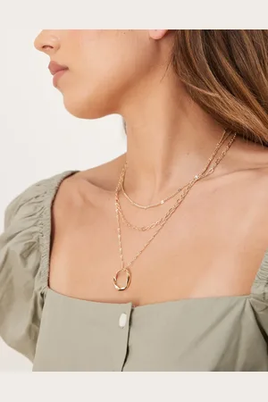 ASOS Collar de tres hileras con colgante circular de