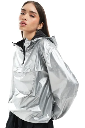 ASOS Chaqueta chubasquero plateada plegable de -Plateado