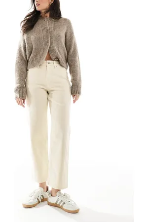 ASOS Vaqueros blancos cómodos y elásticos de pernera recta de -Neutro