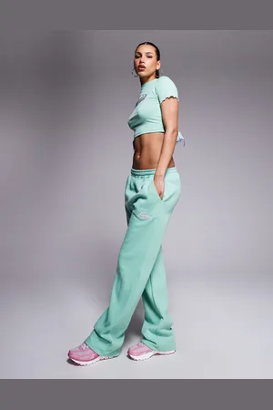 Kaiia Joggers verdes y rosas con bolsillo trasero y logo bordado de remolino de (parte de un conjunto)