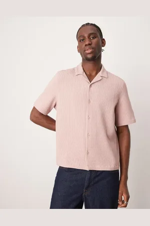 ASOS Camisa plisada de corte cuadrado suelto con cuello de solapas de
