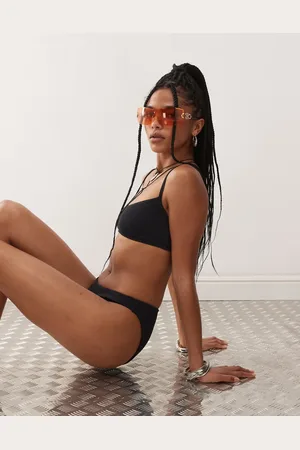 COLLUSION Bralette de bikini con cuello ancho pronunciado de tejido efecto rugoso Mix & Match de