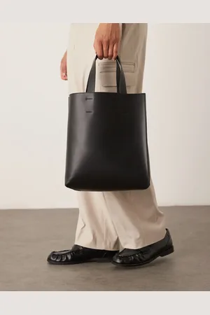 ASOS Bolso tote con correa bandolera de cuero sintético de