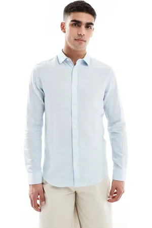 Only & Sons Camisa de manga larga de mezcla de lino de