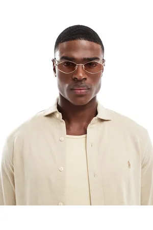 ASOS Gafas de sol doradas hexagonales con lentes marrones de