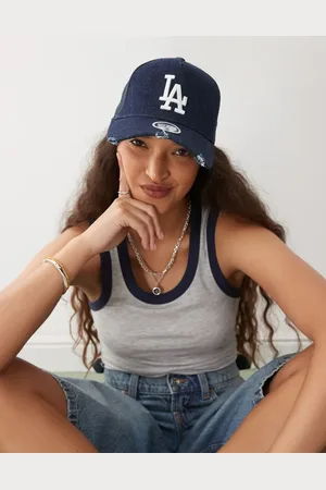 New Era Gorra de camionero vaquera oscura con logo de los LA Dodgers de