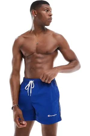 Champion Shorts de baño azules y blancos de