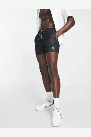 Paul Smith Shorts de baño negros con logo de cebra de PS