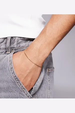 ASOS Pulsera dorada de cadena de plata de ley de