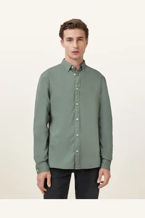 AllSaints Camisa verde de manga larga Hawthorne de