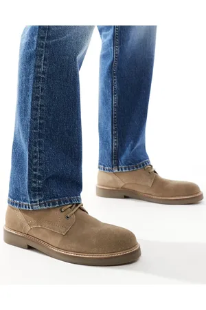 ASOS Botas safari color con suela natural y cordones de ante de -Neutro