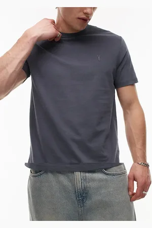 AllSaints Pack de 3 camisetas de color azul multicolor de algodón cepillado Brace de -Negro