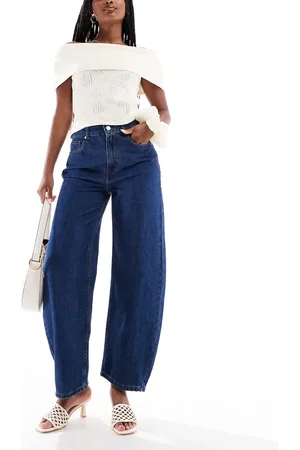 ASOS Vaqueros de pernera barrel con acabado enjuagado de -Azul