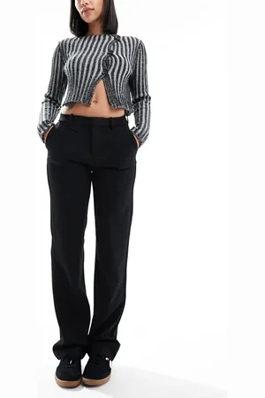 ONLY Pantalones negros de pernera recta y talle medio de
