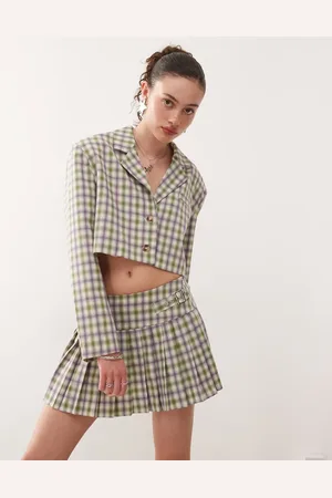 COLLUSION Minifalda de sastre a cuadros plisada de estilo años 90 de (parte de un conjunto)-Multicolor