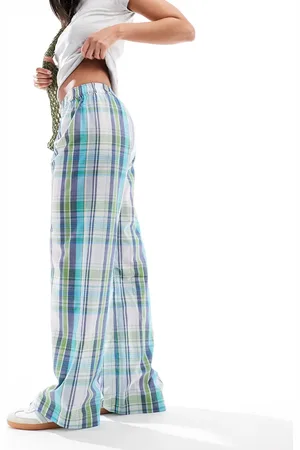 Cotton On Pantalones a cuadros verdes y azules estilo bóxer de corte boyfriend de Cotton On