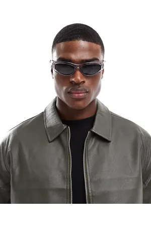 ASOS Gafas de sol cristalino de estilo deportivo con lentes grises para festivales de