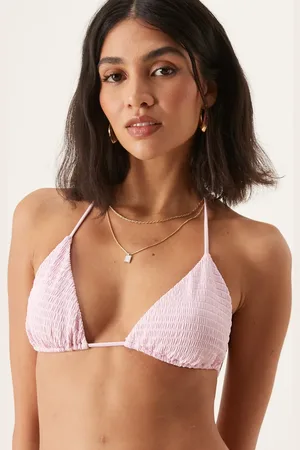 Free Society Top de bikini triangular de tejido texturizado de