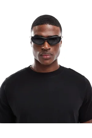 ASOS Gafas de sol mate de estilo deportivo con lentes negras para festivales de