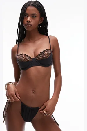 Frankies Bikinis Top de bikini con aros y estampado de leopardo en contraste de x Bella Hadid