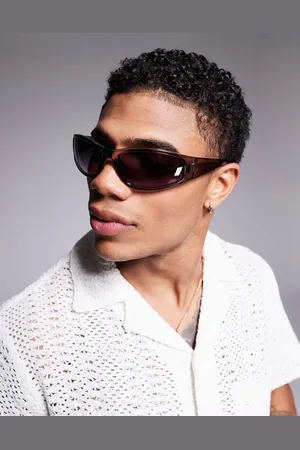 ASOS Gafas de sol carbón cristalino de estilo deportivo con lentes ahumado para festivales de