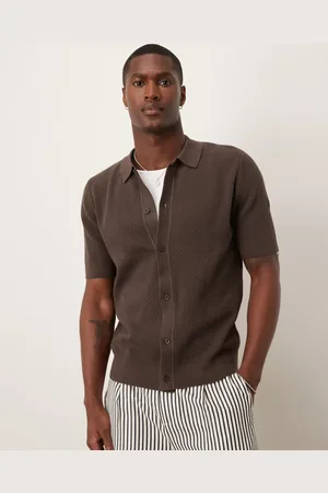 MANGO Camisa de manga corta de punto de algodón de